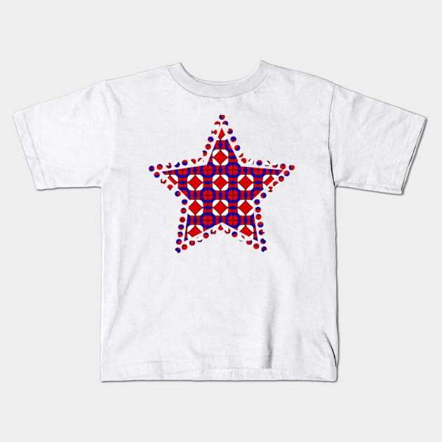 Red White and Blue Kids T-Shirt by BHDigitalArt